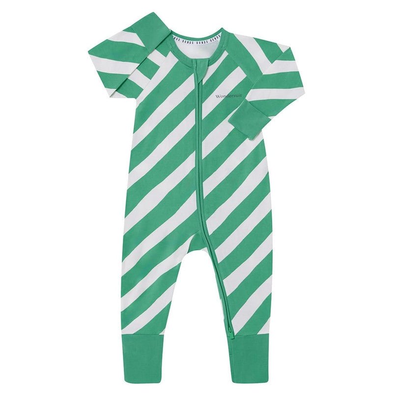 BONDS Zip Wondersuit Wrapped Up Frog Green