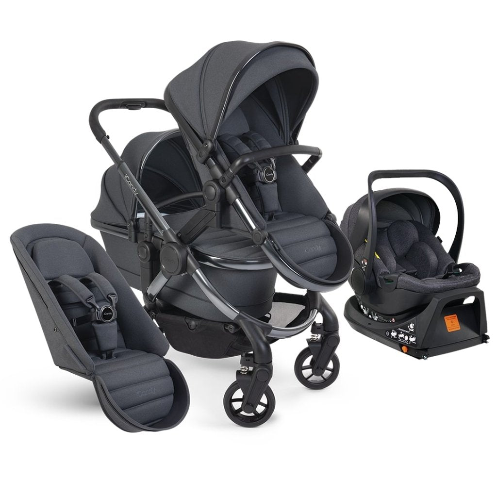 Double pushchair with carrycot online