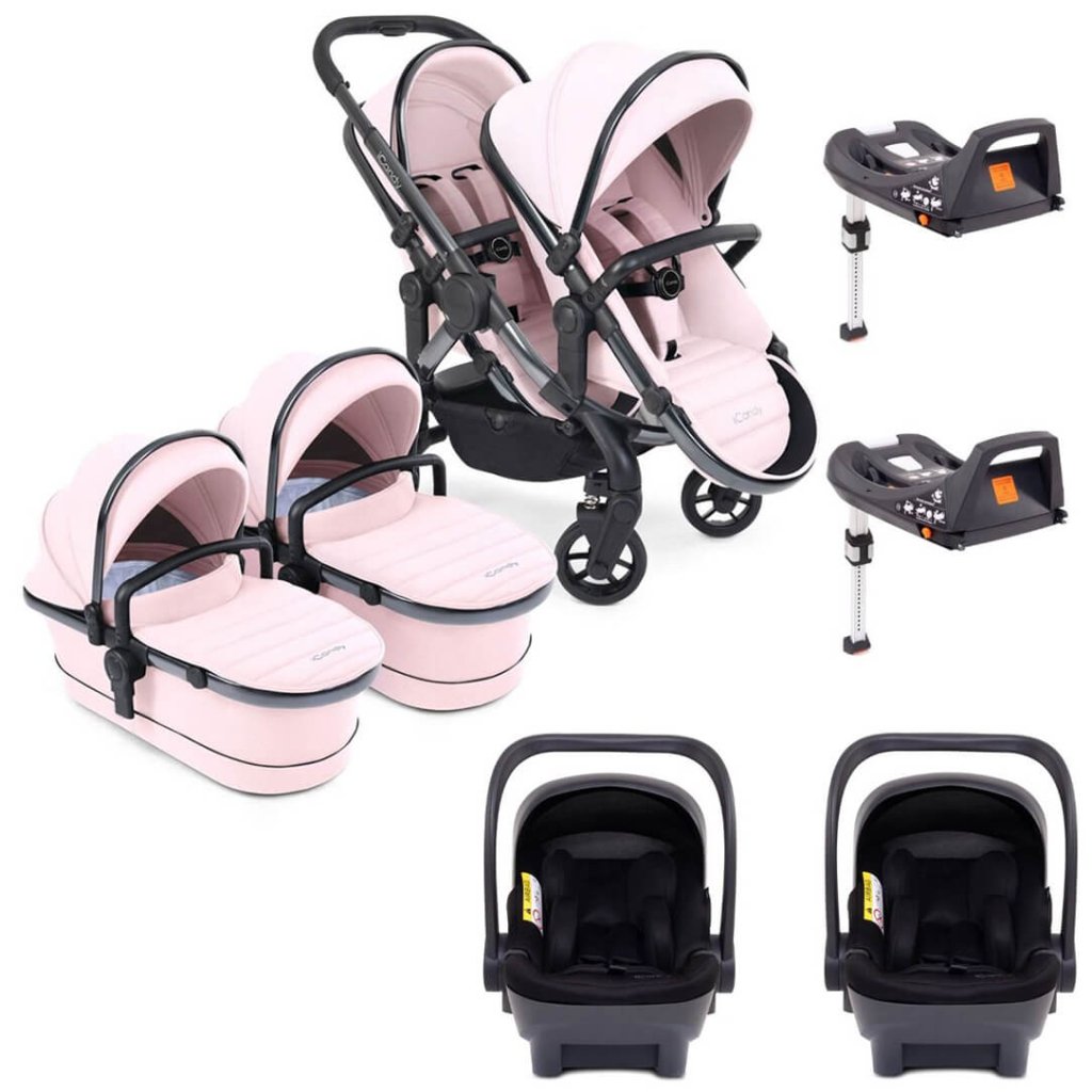 ICANDY Peach 7 Twin Pushchair Bundle With 2 x Cocoon Car Seat Base Bambinista