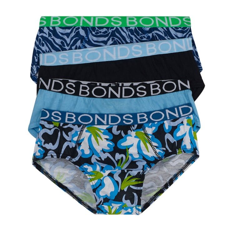 BONDS Boys 4 Pack Brief Underwear - Chillin Floral – Bambinista