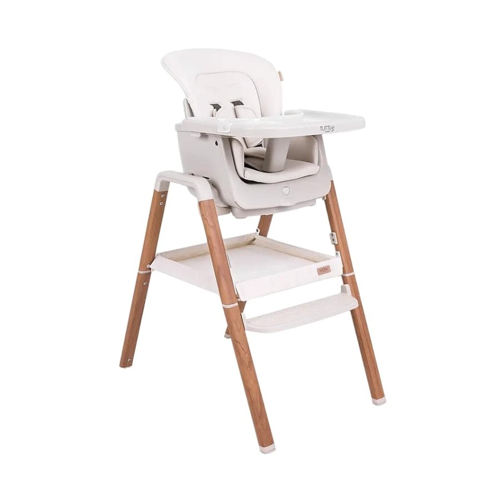 TUTTI BAMBINI Nova Evolutionary Highchair Ecru Scandinavian Walnut Bambinista