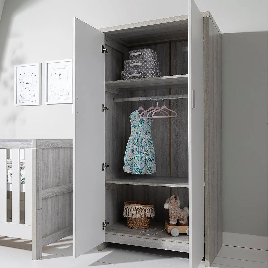 TUTTI BAMBINI Modena Wardrobe - Grey Ash/White