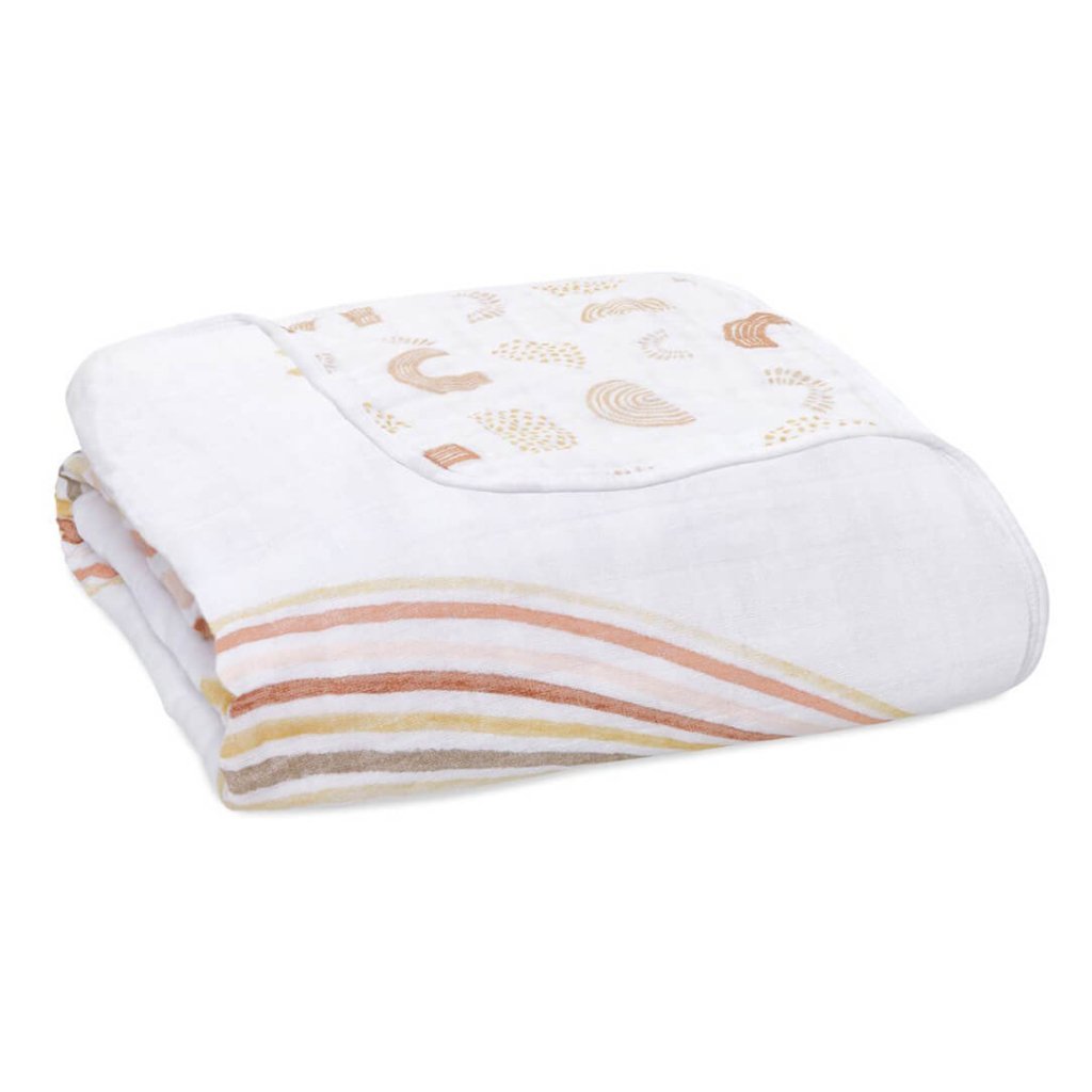 Bambinista-ADEN + ANAIS-Blankets-ADEN + ANAIS Cotton Muslin Dream Blanket - Keep Rising Rainbow