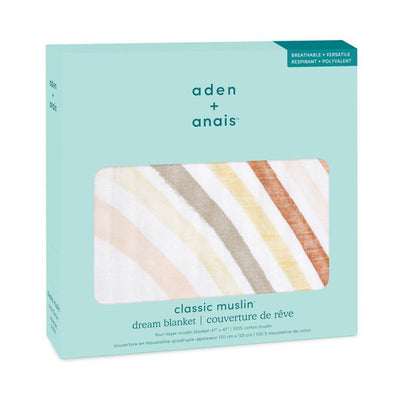 Bambinista-ADEN + ANAIS-Blankets-ADEN + ANAIS Cotton Muslin Dream Blanket - Keep Rising Rainbow