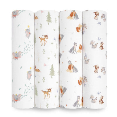 Bambinista-ADEN + ANAIS-Blankets-ADEN + ANAIS Essential Muslin 4 Pack Swaddle Blanket - Disney+ Friends