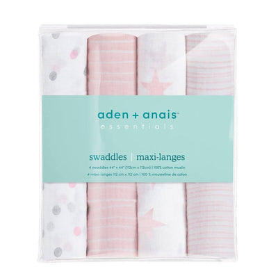 Bambinista-ADEN + ANAIS-Blankets-ADEN + ANAIS Essentials Cotton Muslin 4 Pack Swaddle Blanket - Doll