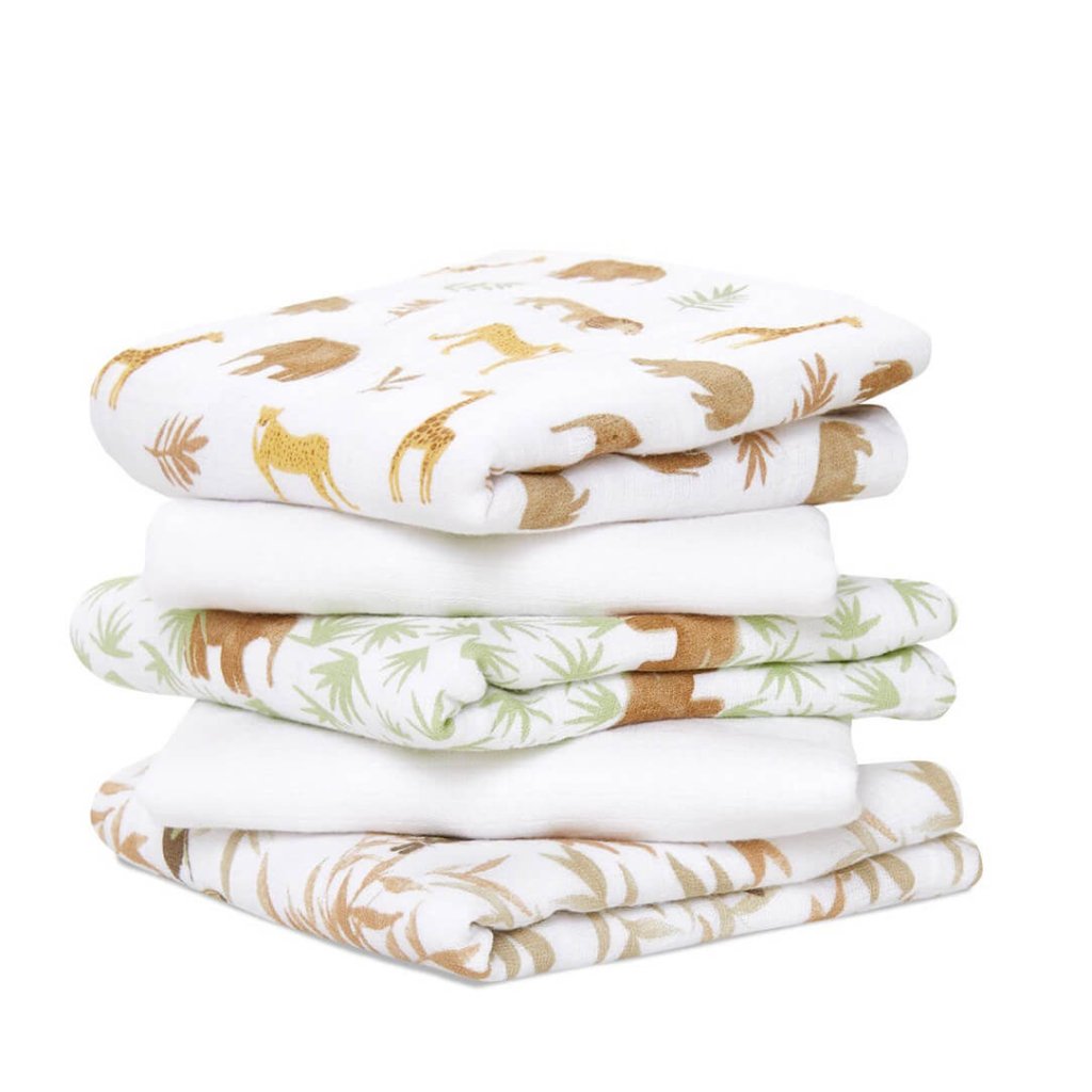 Bambinista - ADEN + ANAIS - Blankets - ADEN+ANAIS Essentials 5 Pack Cotton Muslin Squares - Tanzania