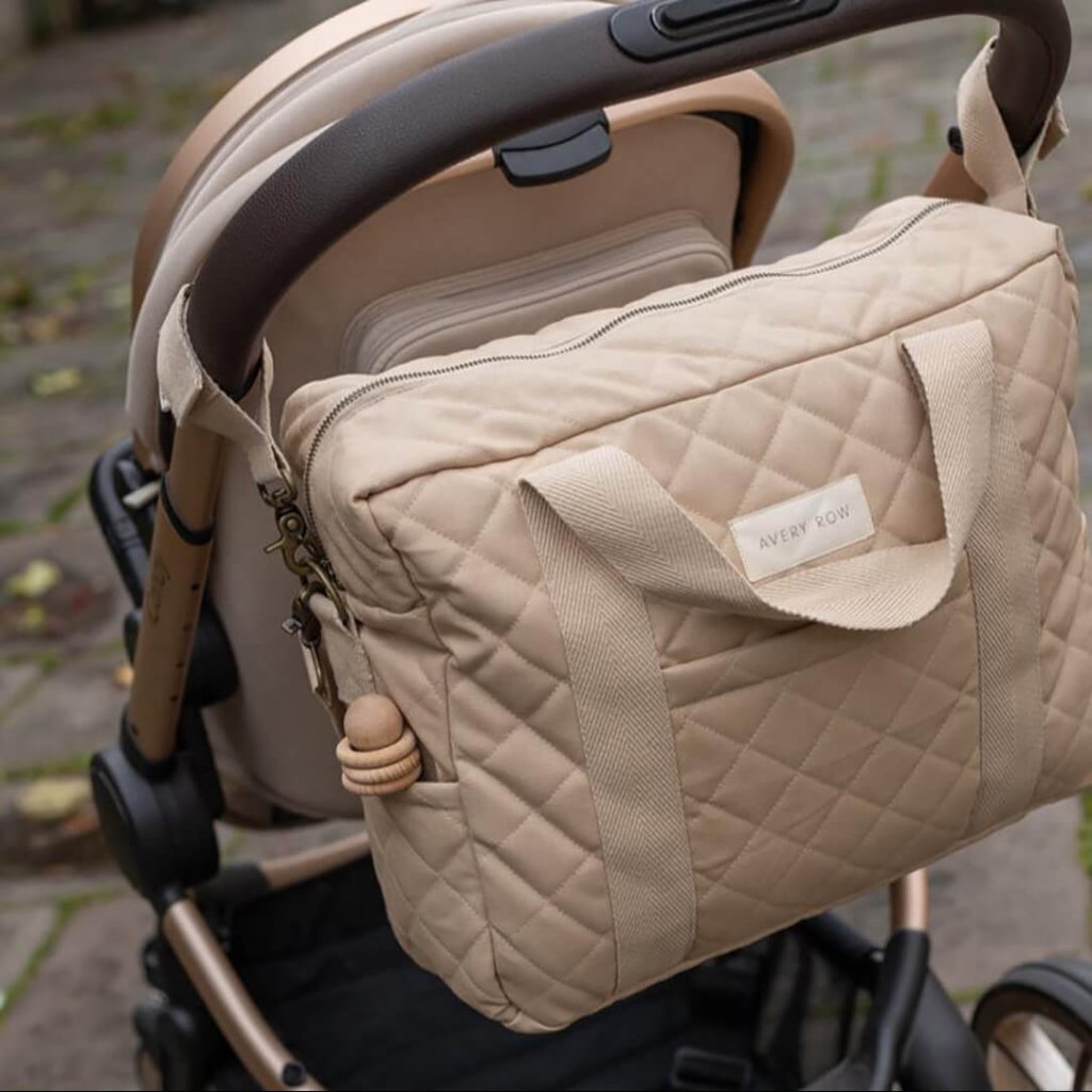 AVERY ROW Baby Changing Bag Natural With Pram Clips Bambinista