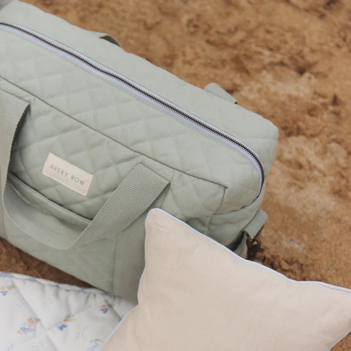 Bambinista - AVERY ROW - Accessories - AVERY ROW Baby Changing Bag - Sage (With Pram Clips)