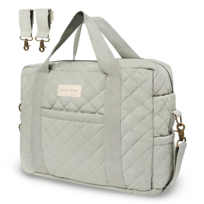 Bambinista - AVERY ROW - Accessories - AVERY ROW Baby Changing Bag - Sage (With Pram Clips)