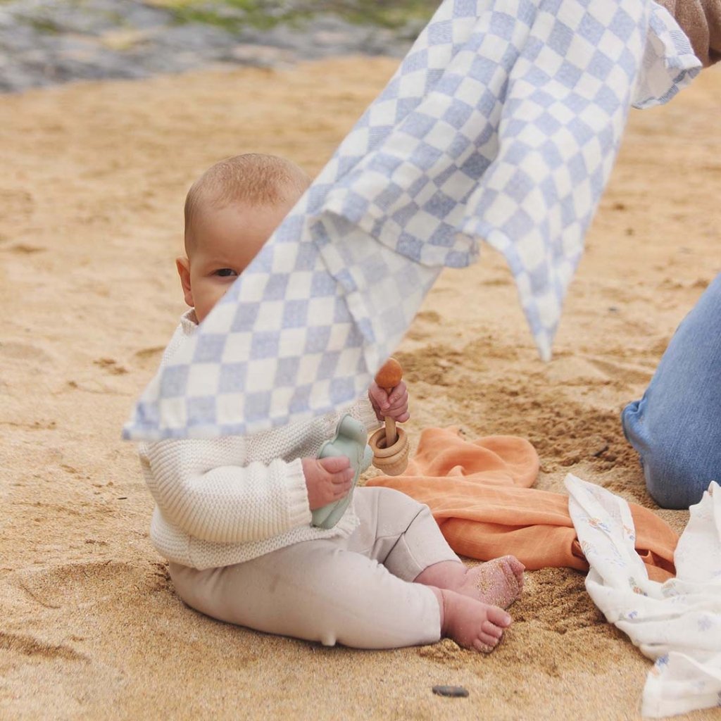 Bambinista - AVERY ROW - Blankets - AVERY ROW Organic Baby Muslin Squares Set of 3 - Coastline