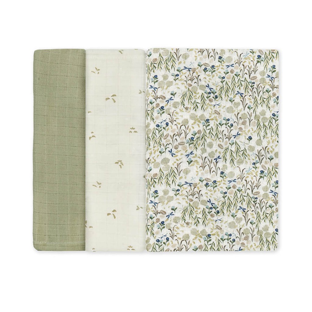 Bambinista - AVERY ROW - Blankets - AVERY ROW Organic Baby Muslin Squares Set of 3 - Riverbank