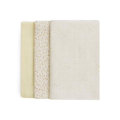 Bambinista - AVERY ROW - Blankets - AVERY ROW Organic Baby Muslin Squares Set of 3 - Wild Chamomile