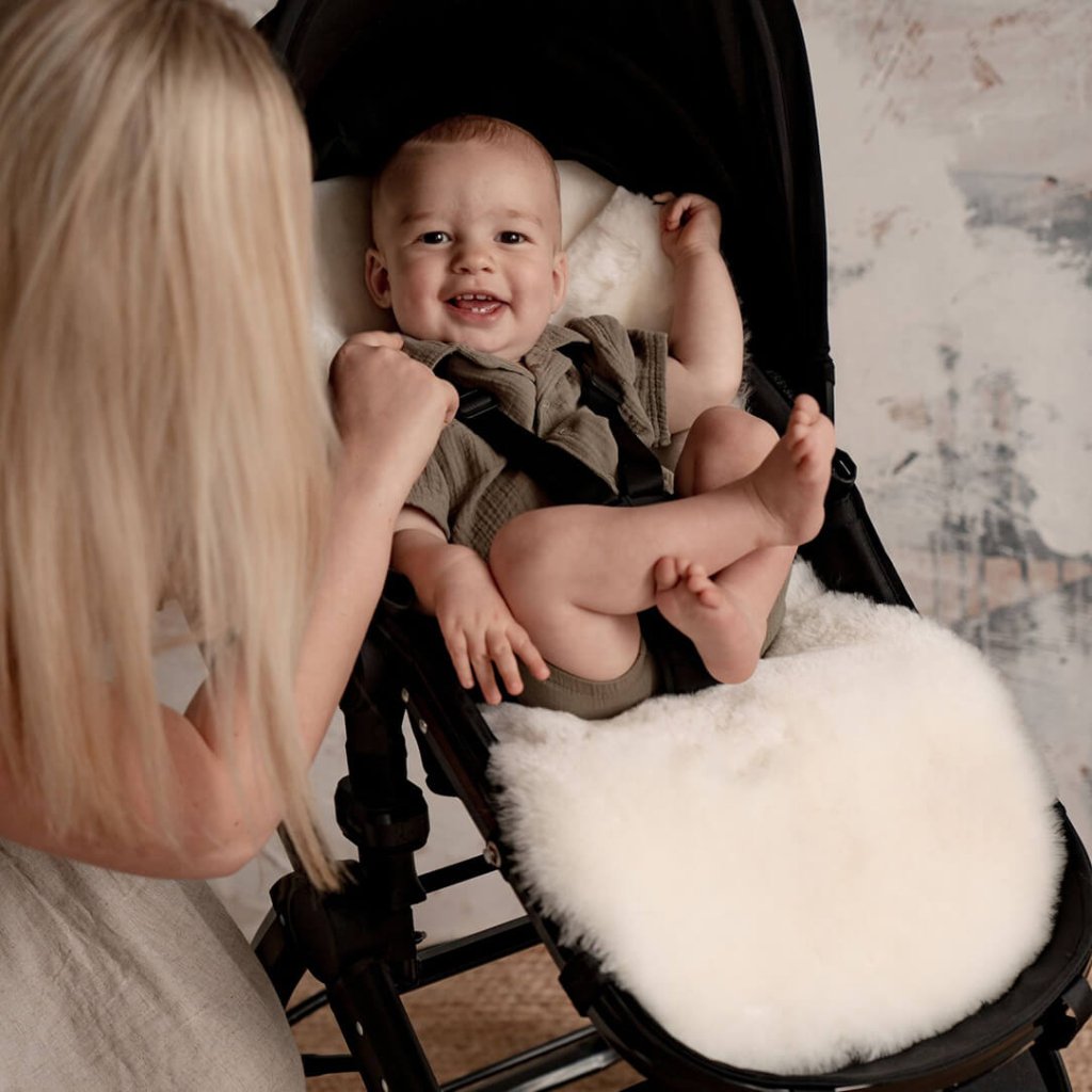 Bambinista - BAA BABY - Travel - BAA BABY Sheepskin Buggy Style Liner - Ivory Shorn Hair