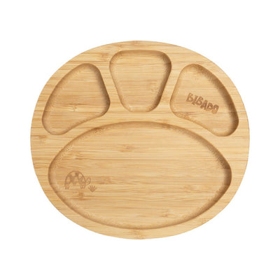 Bambinista - BIBADO - Tableware - Bibado Bamboo Suction Divider Plate - Serengeti Spaghetti - Fawn