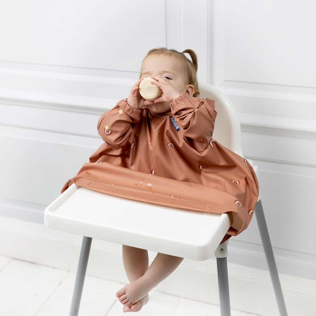 Bambinista - BIBADO - Tableware - Bibado Chasing Rainbows Coverall Weaning Bib - Terracotta