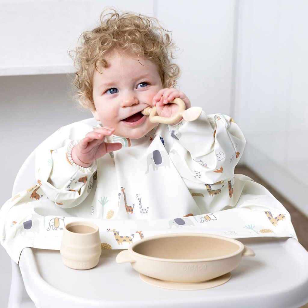 Bambinista - BIBADO - Tableware - Bibado Serengeti Spaghetti Coverall Weaning Bib - Fawn