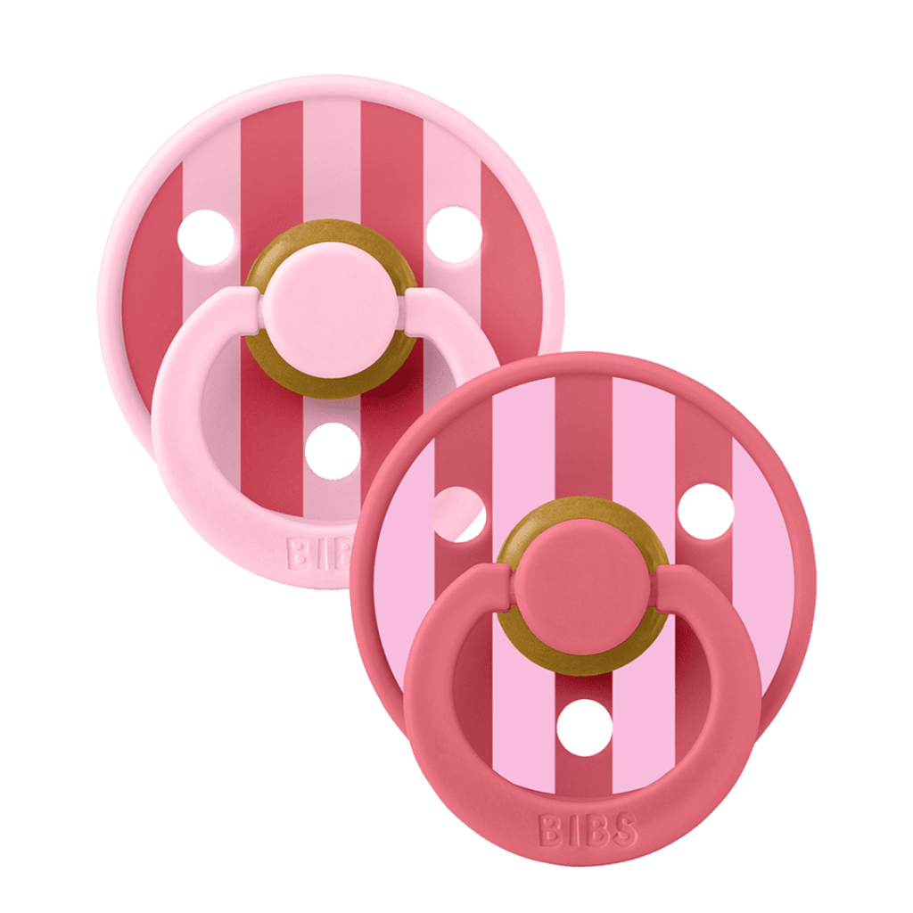 Bambinista - BIBS - Accessories - BIBS Pacifier Studio Colour 2 Pack Block Latex - Baby Pink Coral mix