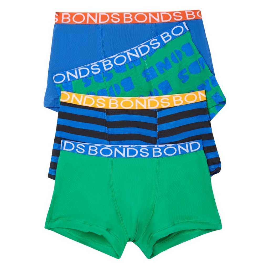 Bambinista - BONDS - Underwear - BONDS Boys 4 Pack Printed Trunk Underwear - Multi