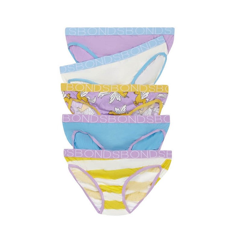 Bambinista - BONDS - Bottom - BONDS Girls Bikini 5 Pack - Folklore Rugby Stripe