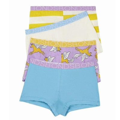 Bambinista - BONDS - Bottom - BONDS Girls Shortie 4 Pack - Folklore Rugby Stripe