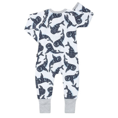 Bambinista - BONDS - Rompers - BONDS Zip Wondersuit Romper - Whale Shark White