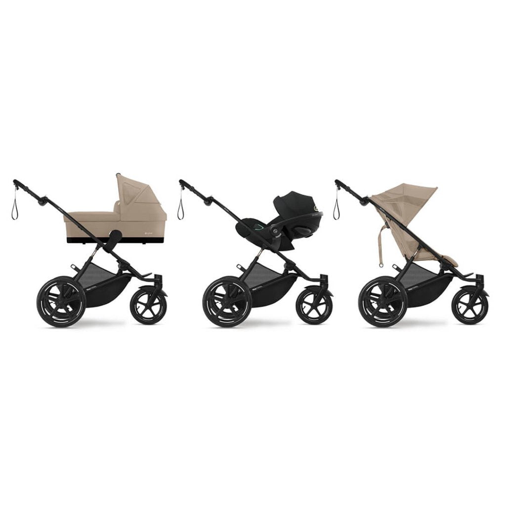 Bambinista - CYBEX - Travel - CYBEX AVI SPIN Black 3 Wheel Pushchair - Almond Beige (2024 New Generation)