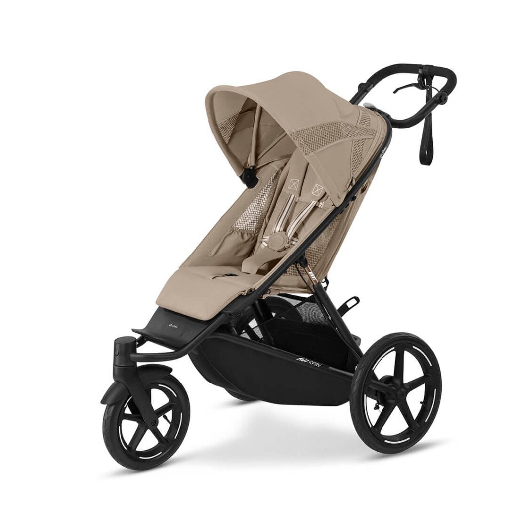 Bambinista - CYBEX - Travel - CYBEX AVI SPIN Black 3 Wheel Pushchair - Almond Beige (2024 New Generation)