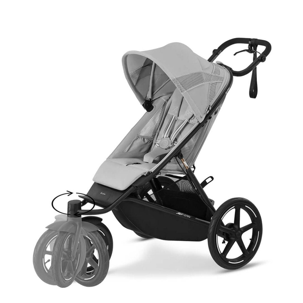 Bambinista - CYBEX - Travel - CYBEX AVI SPIN Black 3 Wheel Pushchair - Fog Grey (2024 New Generation)