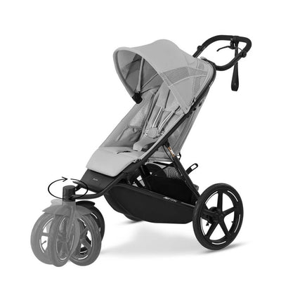 Bambinista - CYBEX - Travel - CYBEX AVI SPIN Black 3 Wheel Pushchair - Fog Grey (2024 New Generation)