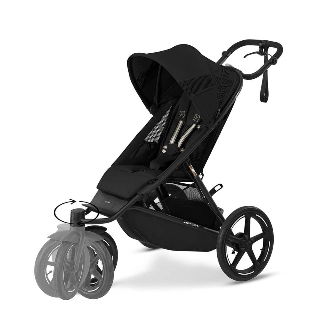 Bambinista - CYBEX - Travel - CYBEX AVI SPIN Black 3 Wheel Pushchair - Moon Black (2024 New Generation)