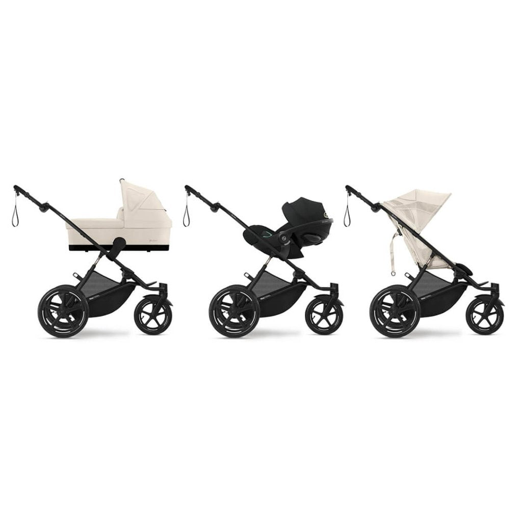 Bambinista - CYBEX - Travel - CYBEX AVI SPIN Black 3 Wheel Pushchair - Seashell Beige (2024 New Generation)