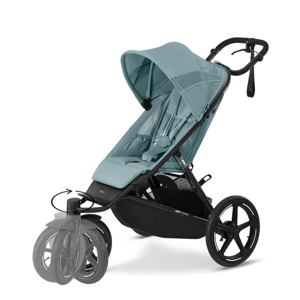 Bambinista - CYBEX - Travel - CYBEX AVI SPIN Black 3 Wheel Pushchair - Stormy Blue (2024 New Generation)