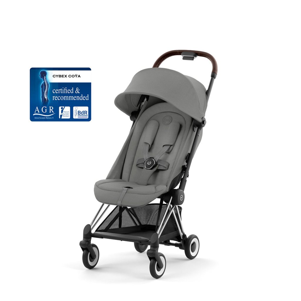 Bambinista - CYBEX - Pushchairs - CYBEX COYA Ultra - compact Pushchair with Chrome Dark Brown Frame - Mirage Grey