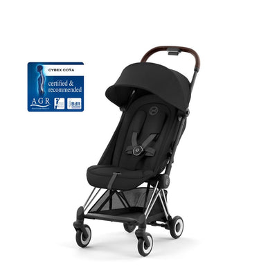 Bambinista - CYBEX - Pushchairs - CYBEX COYA Ultra - compact Pushchair with Chrome Dark Brown Frame - Sepia Black