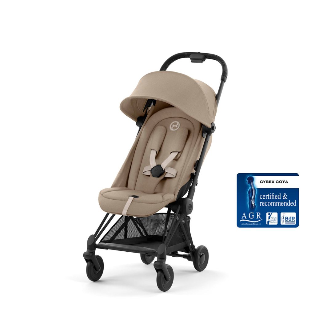 Bambinista - CYBEX - Travel - CYBEX Coya Ultra - compact Pushchair with Matt Black Frame - Cozy Beige