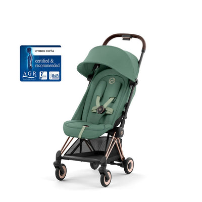 Bambinista - CYBEX - Pushchairs - CYBEX COYA Ultra - compact Pushchair with Rose Gold Frame - Leaf Green