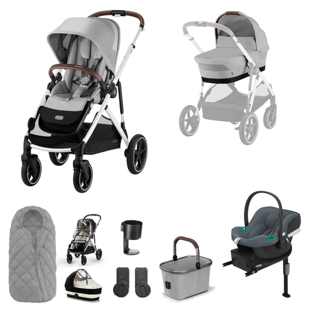 Bambinista - CYBEX - Travel - CYBEX Gazelle S Travel System Comfort Bundle With Snogga and ATON B2 - Lava Grey