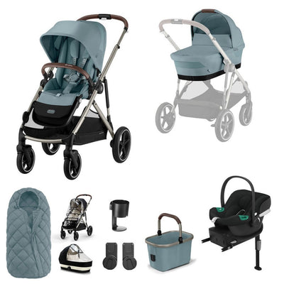 Bambinista - CYBEX - Travel - CYBEX Gazelle S Travel System Comfort Bundle With Snogga and ATON B2 - Sky Blue