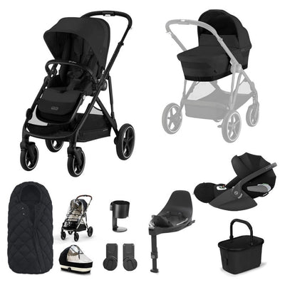 Bambinista - CYBEX - Travel - CYBEX Gazelle S Travel System Luxury Bundle With Snogga and CLOUD T - Moon Black