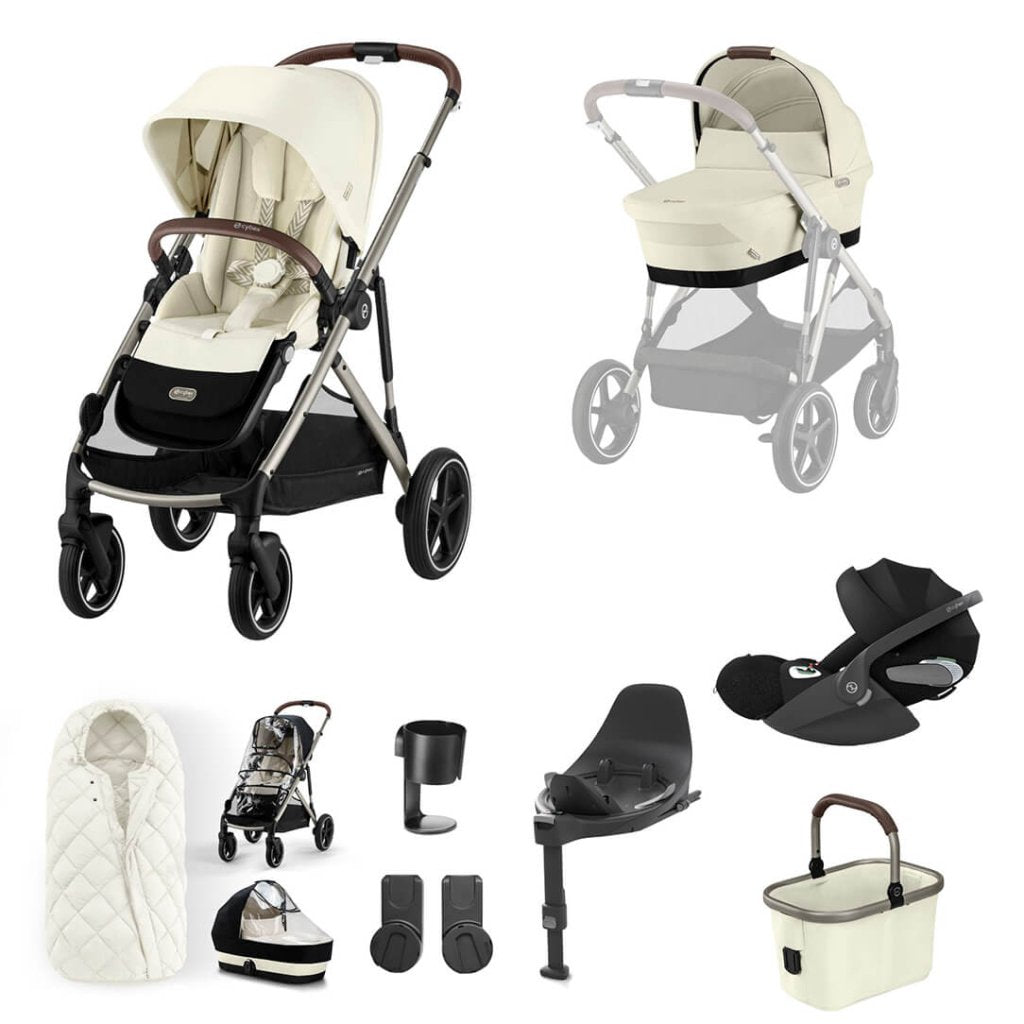 Bambinista - CYBEX - Travel - CYBEX Gazelle S Travel System Luxury Bundle With Snogga and CLOUD T - Seashell Beige