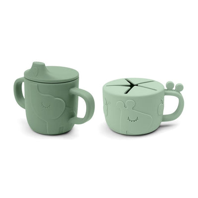 Bambinista - DONE BY DEER - Tableware - DONE BY DEER Peekaboo Spout/Snack Cup Set Deer Friends - Green