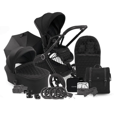 Bambinista-ICANDY-Travel-ICANDY Core Pushchair and Carrycot - Complete Bundle - Jet (Black edition)