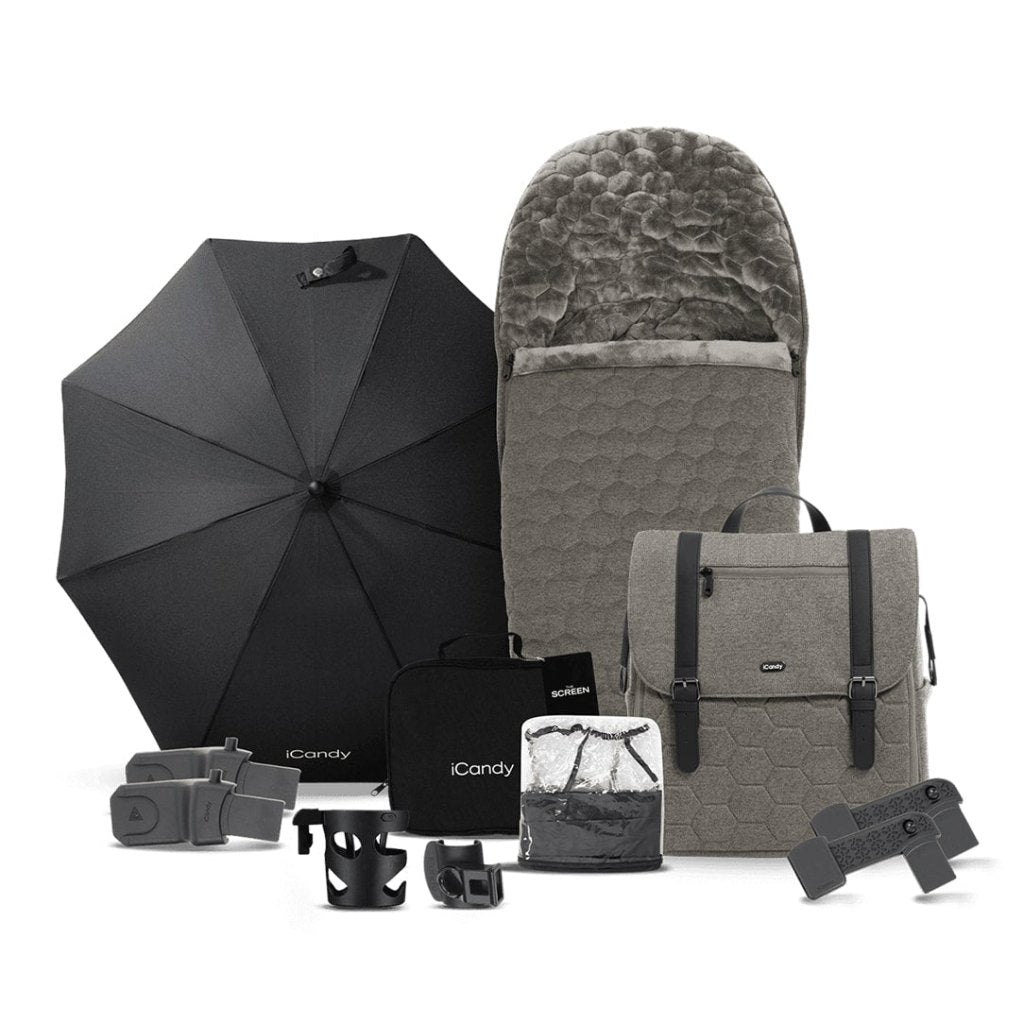 Bambinista-ICANDY-Travel-ICANDY Core Pushchair and Carrycot - Complete Bundle - Phantom (Light moss)