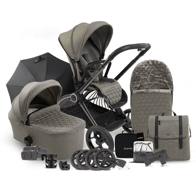 Bambinista-ICANDY-Travel-ICANDY Core Pushchair and Carrycot - Complete Bundle - Phantom (Light moss)