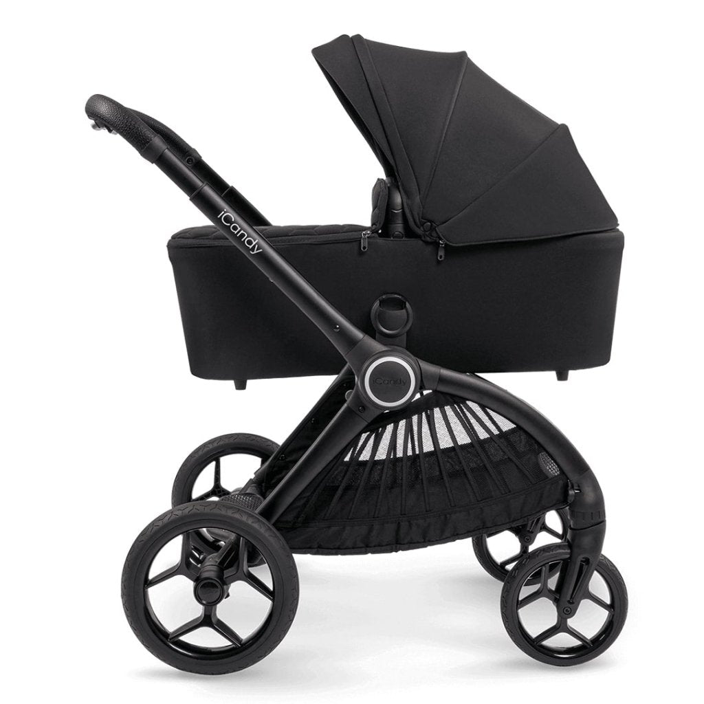 Bambinista-ICANDY-Travel-ICANDY Core Pushchair and Carrycot Complete Bundle with COCOON Car Seat & Base - Jet (Black edition)