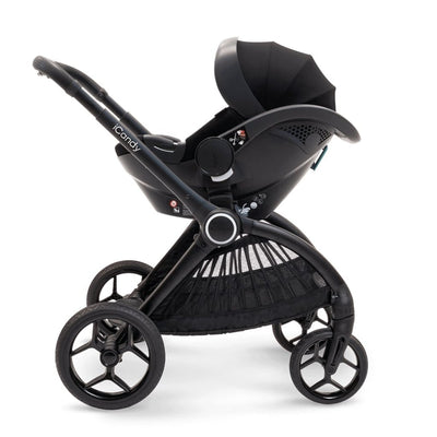 Bambinista-ICANDY-Travel-ICANDY Core Pushchair and Carrycot Complete Bundle with COCOON Car Seat & Base - Jet (Black edition)