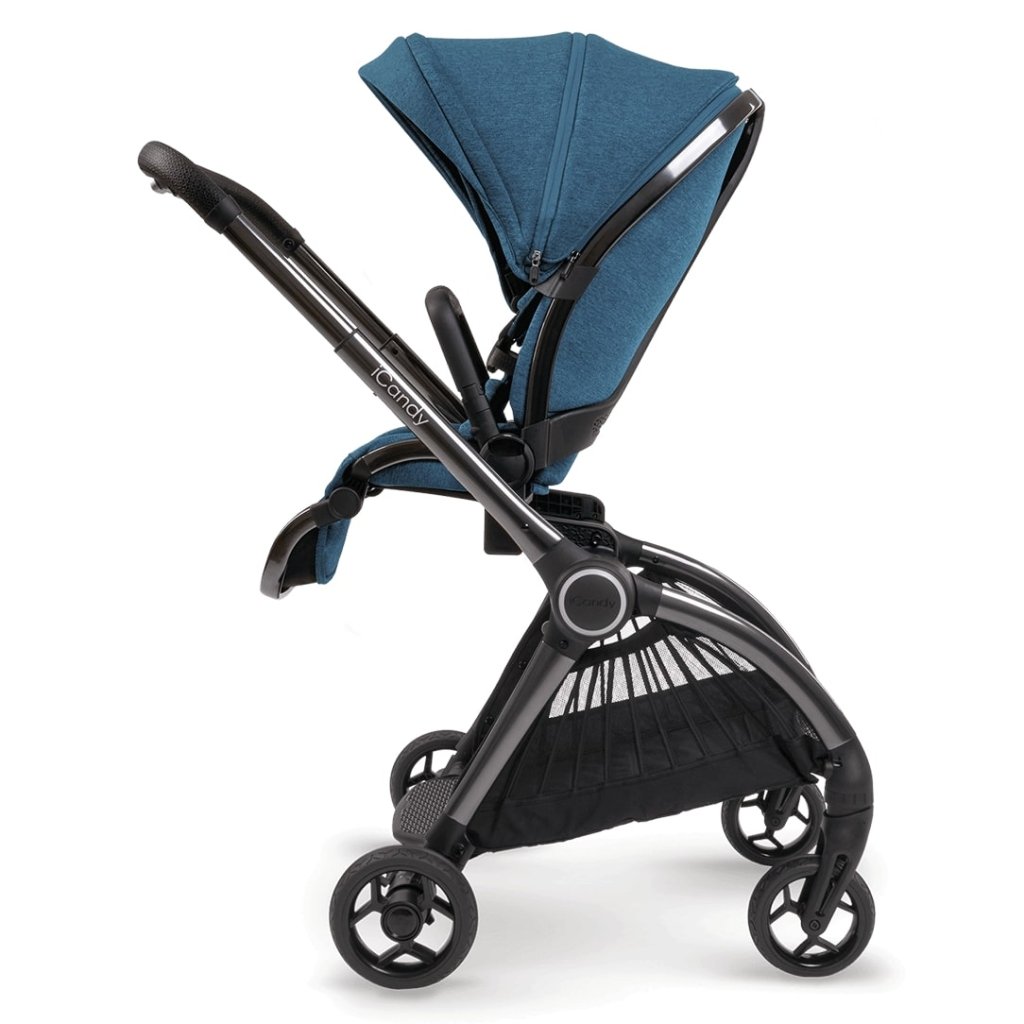 Bambinista-ICANDY-Travel-ICANDY Core Pushchair and Carrycot Complete Bundle with COCOON Car Seat & Base - Phantom (Atlantis Blue)