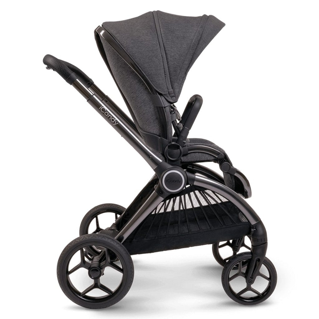 Bambinista-ICANDY-Travel-ICANDY Core Pushchair and Carrycot Complete Bundle with COCOON Car Seat & Base - Phantom (Dark Grey)