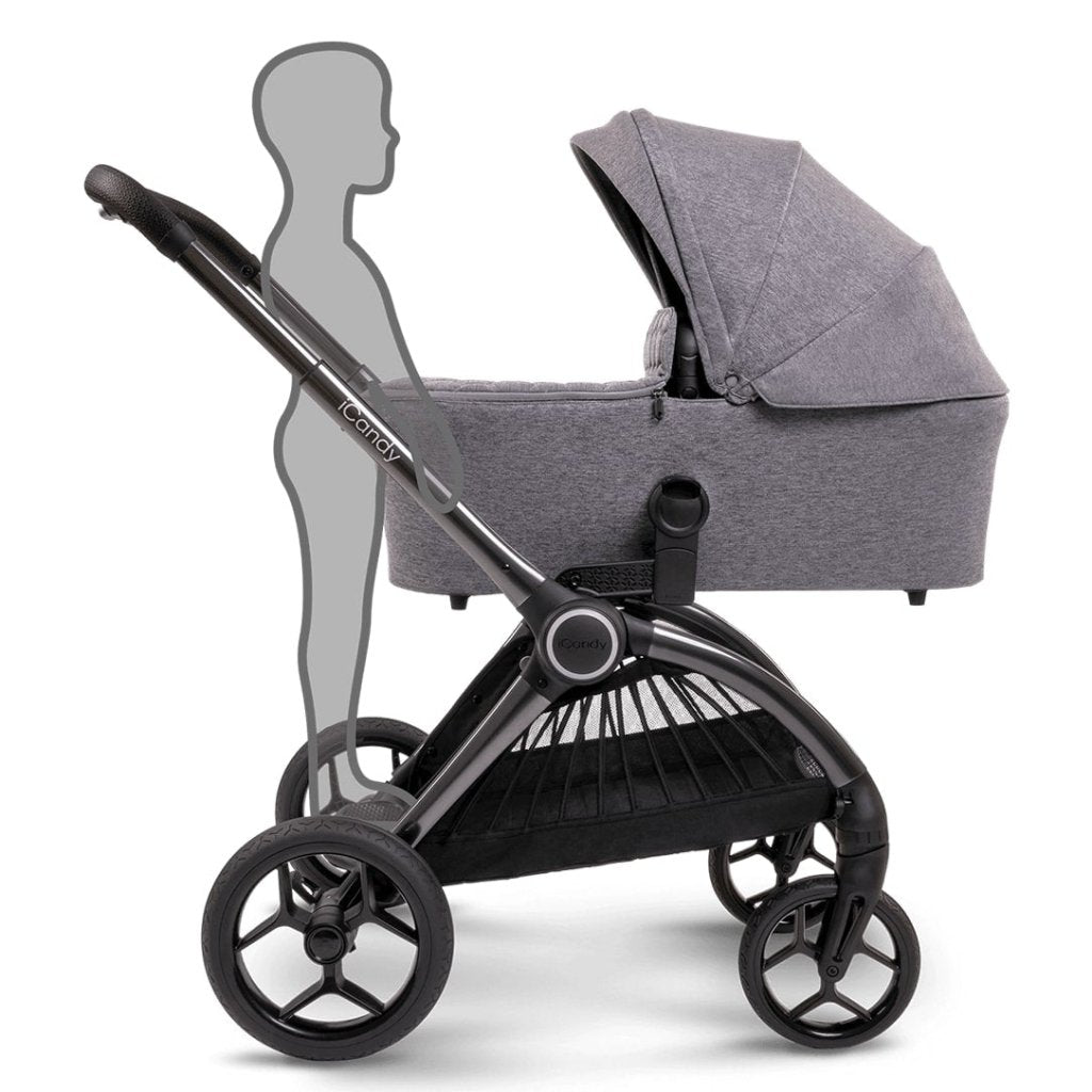 Bambinista-ICANDY-Travel-ICANDY Core Pushchair and Carrycot Complete Bundle with COCOON Car Seat & Base - Phantom (Light Grey)